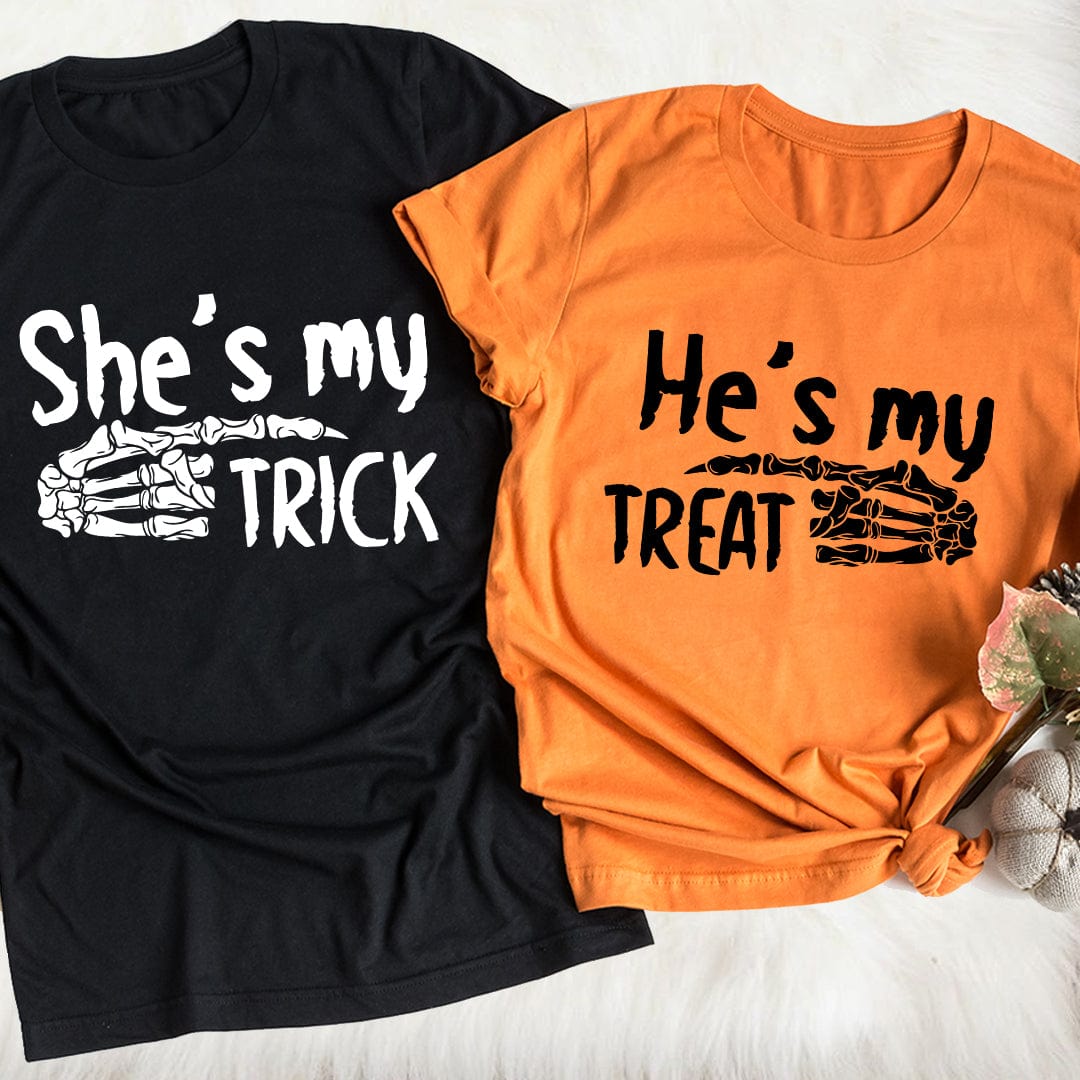 She's My Trick & He's My Treat Tees-0