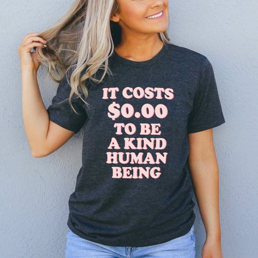 It Costs $0.00 To Be A Kind Human Being T-Shirt-0