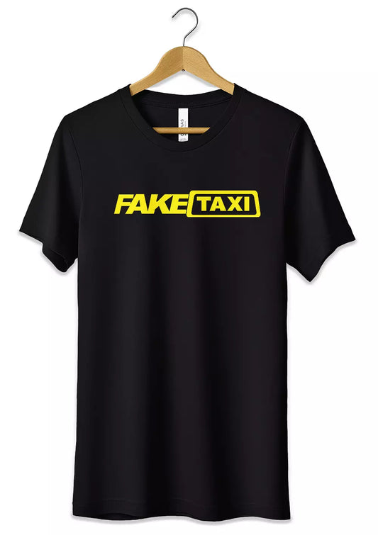 T-Shirt Funny Fake Taxi Maglietta 100% Cotone Idea Regalo-0